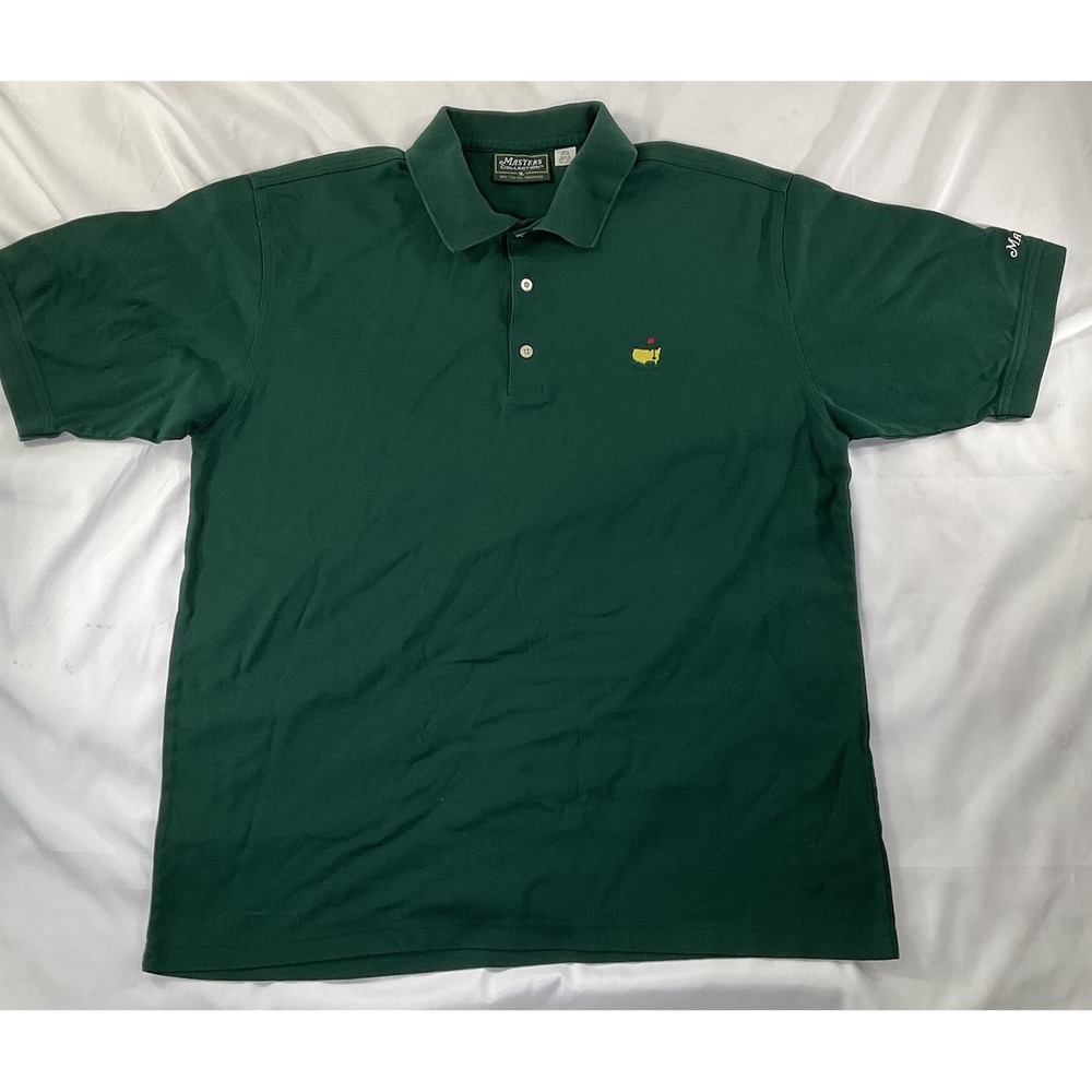 Mens Golf Polo Shirt XL Green Collection Masters 100% Cotton Embroidered Logo